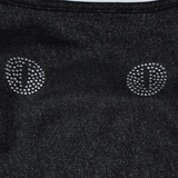 Mini-robe camisole dos nu à col en U et perles 