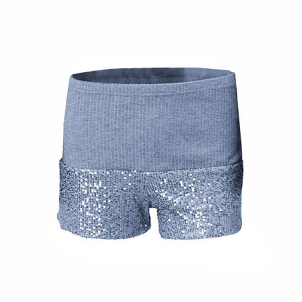 Pantalon court taille basse texturé à patchwork pailleté 