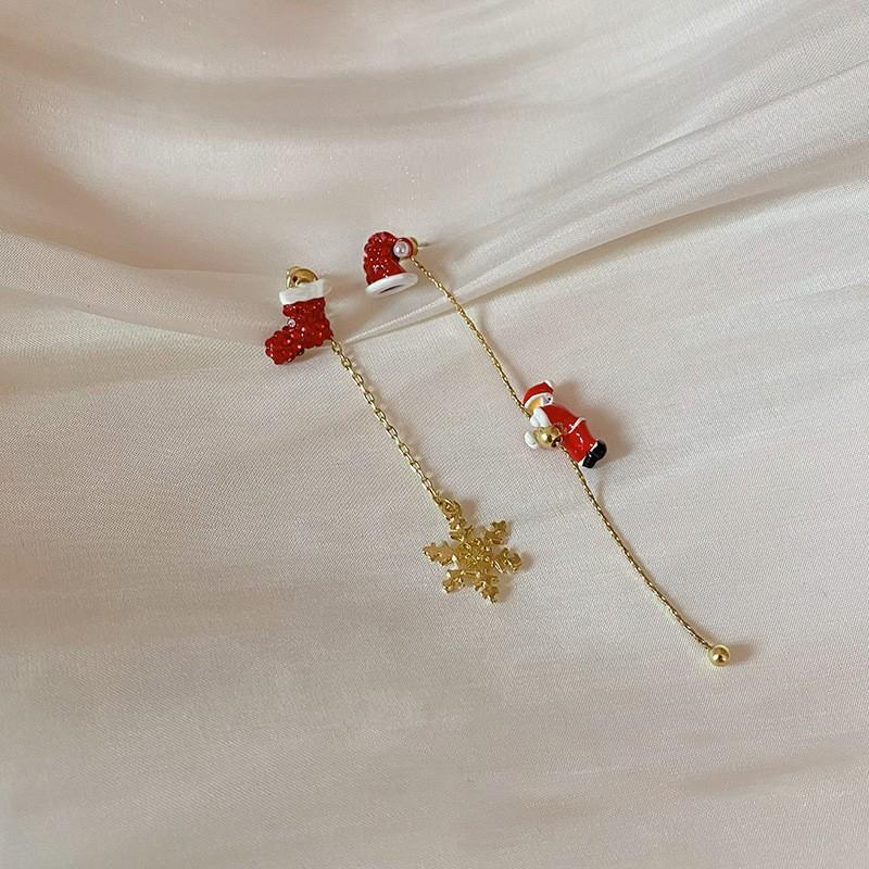 Pendientes colgantes con decoración de árbol de Navidad irregular