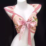 Ensemble jupe à volants et imprimé floral contrasté avec nœud papillon 