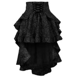 Mini-jupe zippée texturée à volants et corset à lacets 