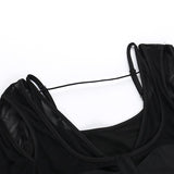 Long sleeve bowknot mesh v neck hollow out top