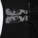 Top de manga larga con cuello redondo y estampado cruzado 