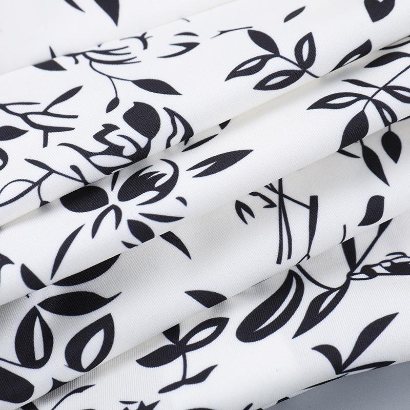 Self tie u neck ribbon print contrast cami top