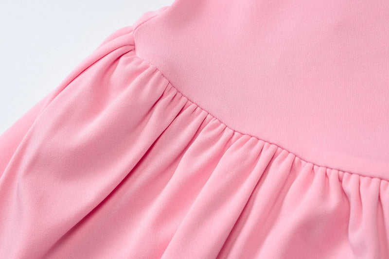 Off shoulder flower applique ruffle ruched mini dress