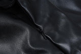 PU leather zip-up A line solid mini skirt