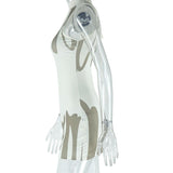 Mini-robe dos nu à imprimé ras du cou et à nouer à la taille 