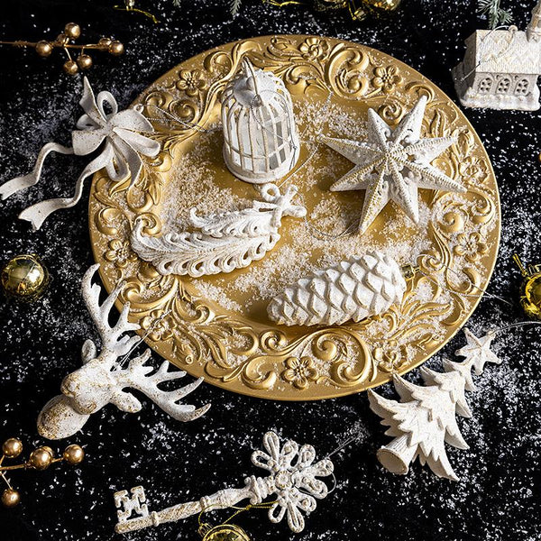 Decoración de árbol de Navidad con lazo blanco