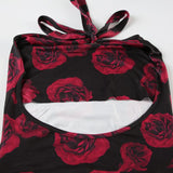 Mini-robe froncée à col en U et à imprimé floral 