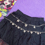 Silver heart decor metal chain waist chain