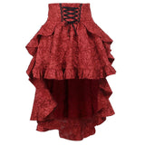 Mini-jupe zippée texturée à volants et corset à lacets 