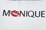 Haut caraco dos nu à motif « MNIQUE » à encolure carrée 