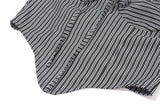 Haut tube rayé à lacets avec col en cœur et ourlet en dentelle 