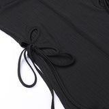 Robe midi dos nu texturée à nouer soi-même et dos nu 