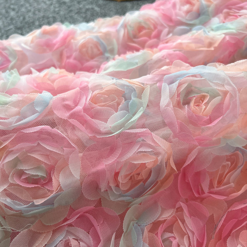 Robe longue camisole zippée à col en U et appliques florales 
