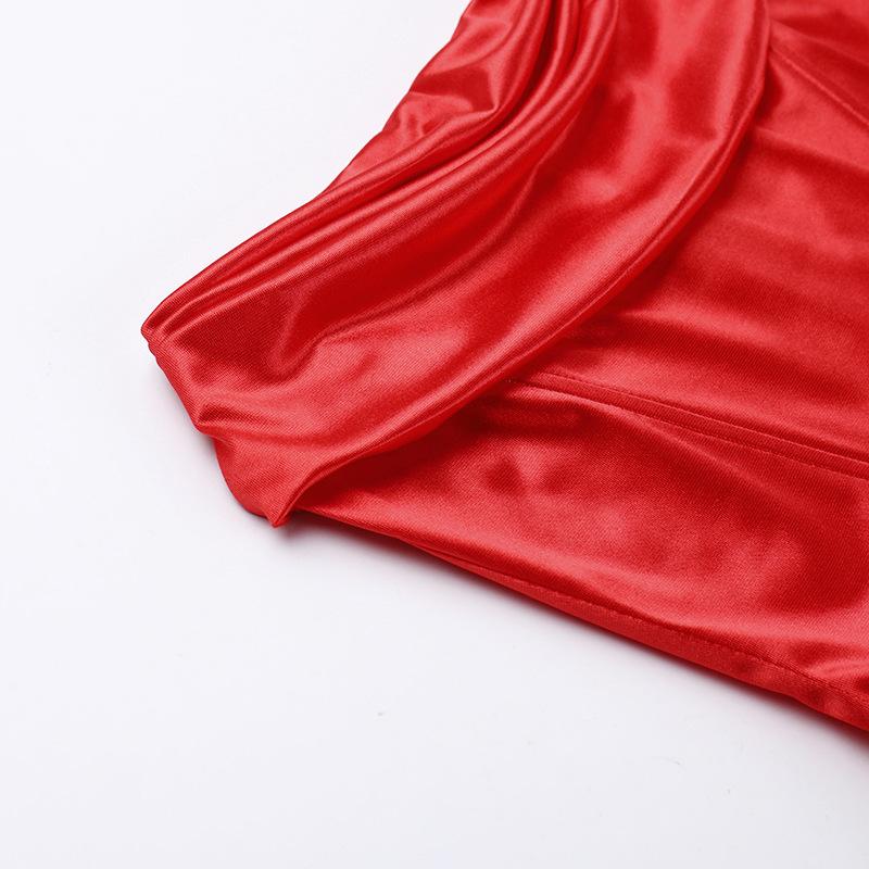 Zip-up ruched backless solid tube mini dress