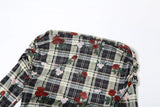 Vestido midi con volantes, estampado floral y hombros descubiertos de manga larga 