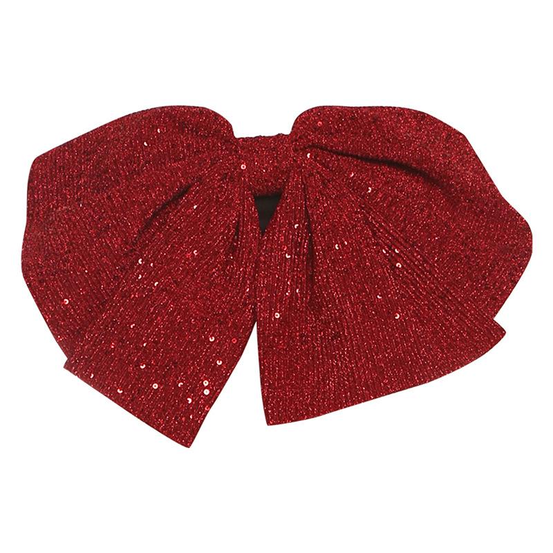 Haut tube contrasté à dos nu et paillettes avec nœud papillon 