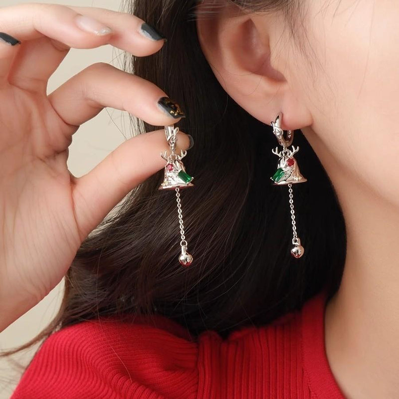 Pendientes colgantes con decoración de árbol de Navidad irregular