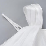 Haut caraco corset à lacets avec ourlet en dentelle et épaules dénudées 