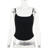 Haut camisole dos nu à col en U avec nœud appliqué 