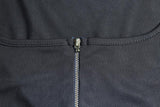 Zip-up self tie ribbed square neck solid pant set