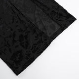 Vestido midi con abertura, cuello halter, lazo anudado y estampado 