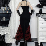 Robe midi dos nu à imprimé dentelle et col en U avec pompons 