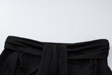 Robe longue ajourée à manches longues et épaules dénudées 