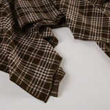 Plaid irregular zip-up contrast midi skirt