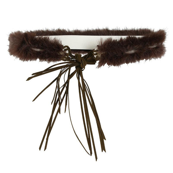 Ceinture décorative à nouer soi-même en cuir PU moelleux 