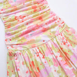Robe longue tube dos nu à imprimé floral froncé 