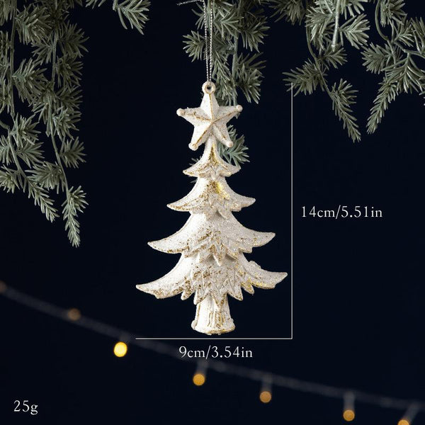 Decoración de árbol de Navidad con lazo blanco