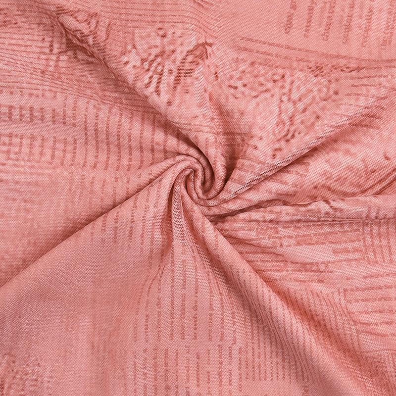 Robe midi imprimée à manches longues et ourlet en dentelle et col carré 
