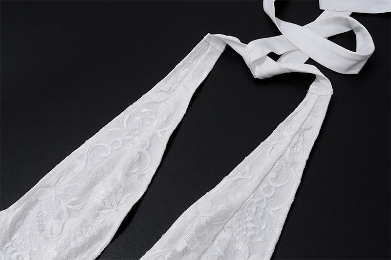 Minivestido halter con dobladillo de encaje anudado y calado 