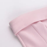 Mini-robe tube dos nu corset rose 