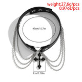 Metal chain cross decor choker necklace