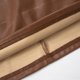 Mini-robe unie en cuir PU à col en U et fermeture éclair dans le dos 