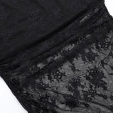 Mini-robe tube irrégulière avec appliques croisées en dentelle 