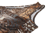 Top fruncido con estampado floral irregular de un solo hombro 