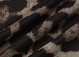 Top con volantes y estampado de leopardo con hombros descubiertos y manga larga 