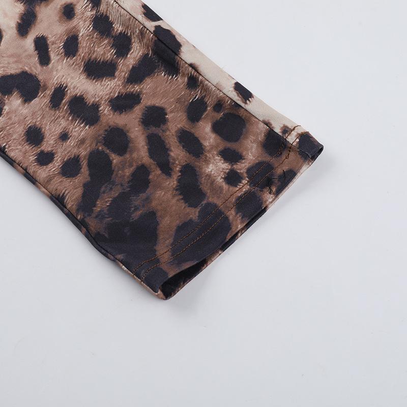 Leopard print v neck backless tank jumpsuit