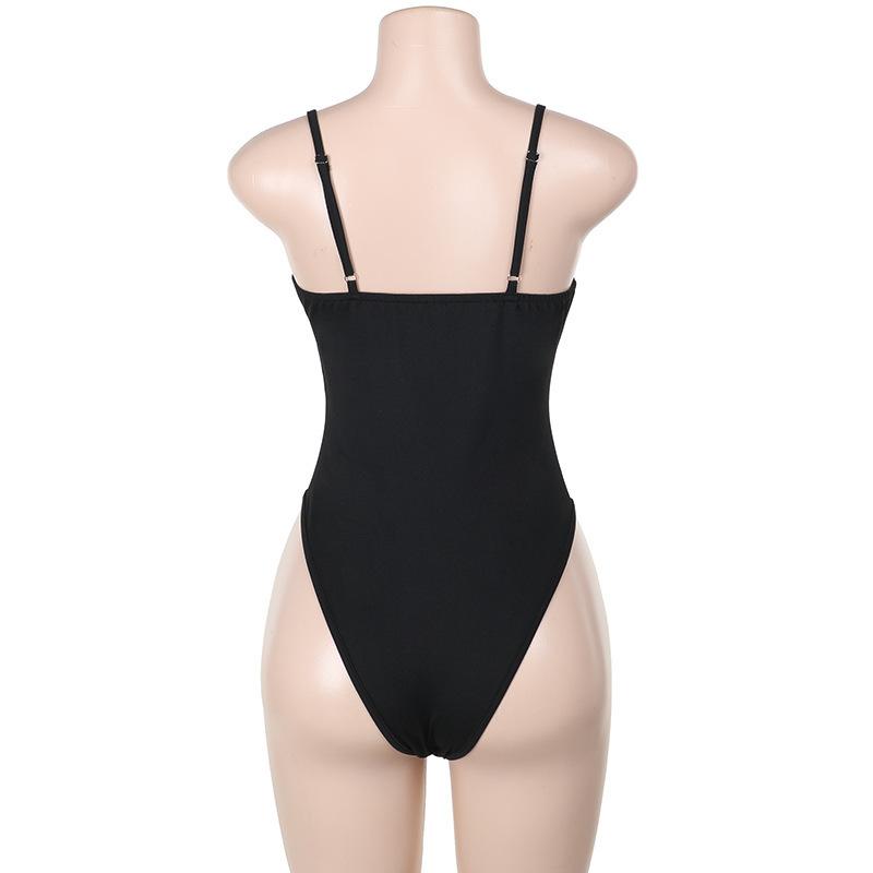 Body camisole dos nu en patchwork de mailles 