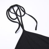 Robe midi dos nu texturée à nouer soi-même et dos nu 