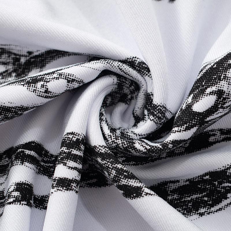 Top de un hombro con estampado de cadena y manga larga irregular 