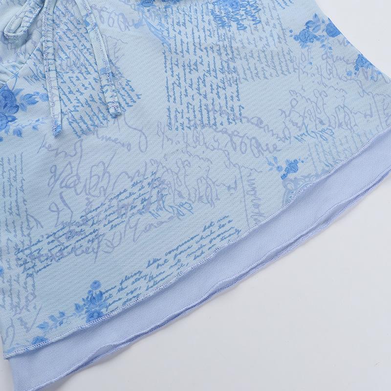 Haut camisole dos nu imprimé en maille à col en V 