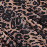 V neck lace hem leopard print cami mini dress