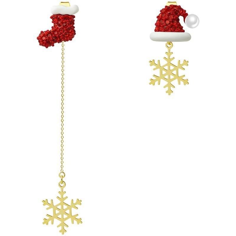 Pendientes colgantes con decoración de árbol de Navidad irregular