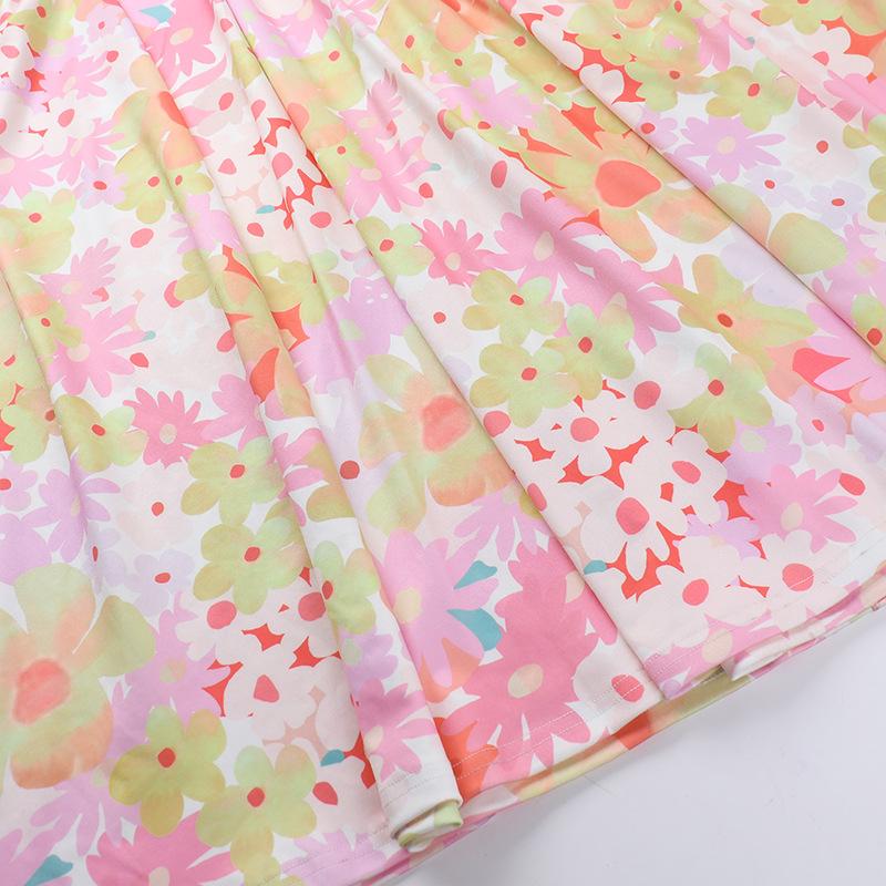 Robe longue tube dos nu à imprimé floral froncé 
