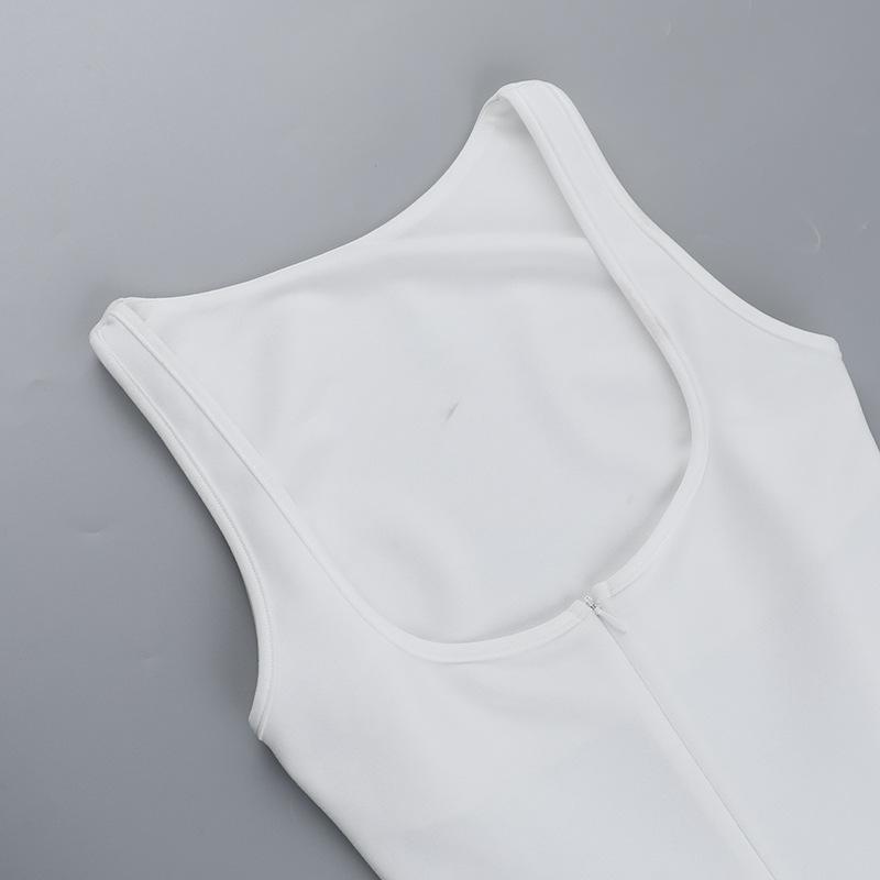 Zip-up ruched solid backless mini dress